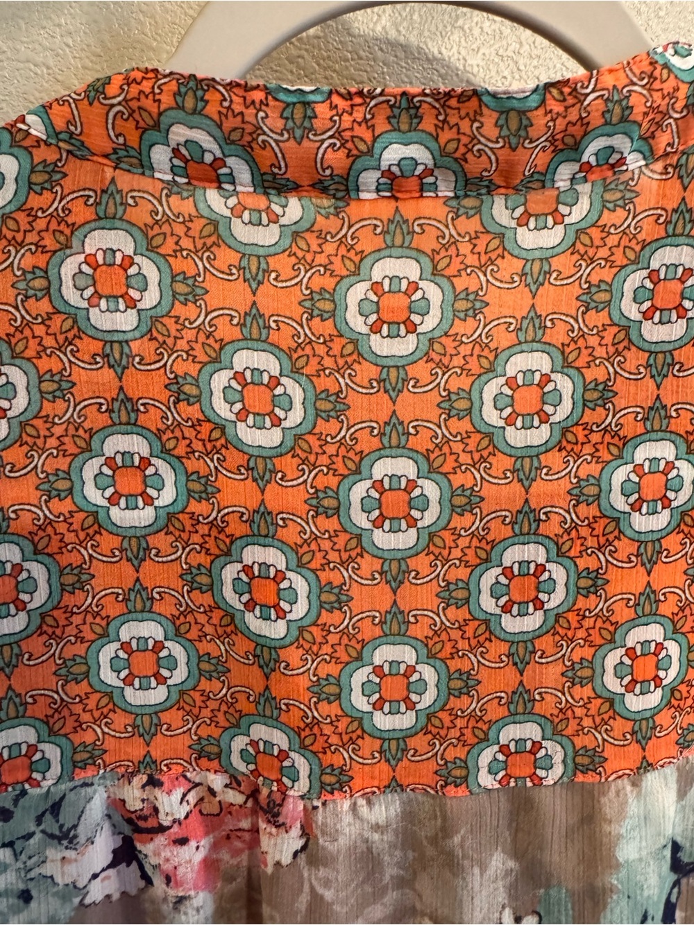 Fig & Flower Floral Mixed-Print Button Front Blouse - Multicolor - Picture 8 of 9